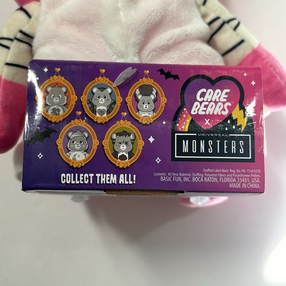 Care Bears x Universal Monsters Pink Cheer Bear as Bride of Frankenstein Plush - Picture 5 of 7